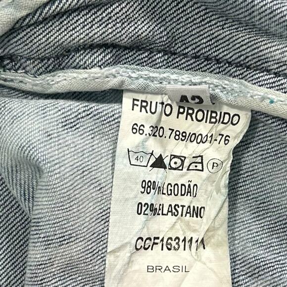 Claudia Rabelo Jeans Womens 28 Acid Distressed Straight Leg Denim Side Stripes - Picture 15 of 15